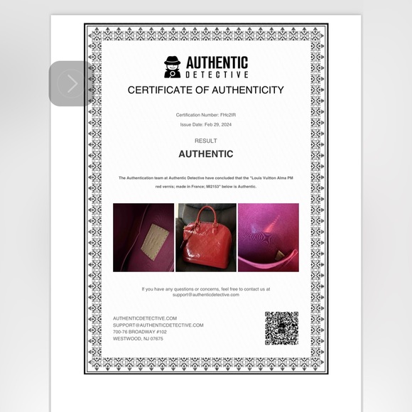 LOUIS VUITTON Monogram Vernis Alma PM Handbag Patent Leather Red. - Picture 11 of 11